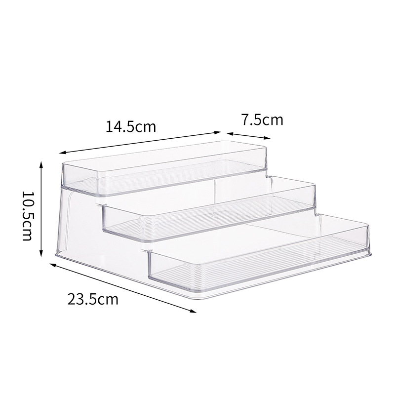 PET Kitchen Seasoning Bottle Shelf Home Spice Ladder Organiser 3 Tier Desktop Cosmetic Organiser