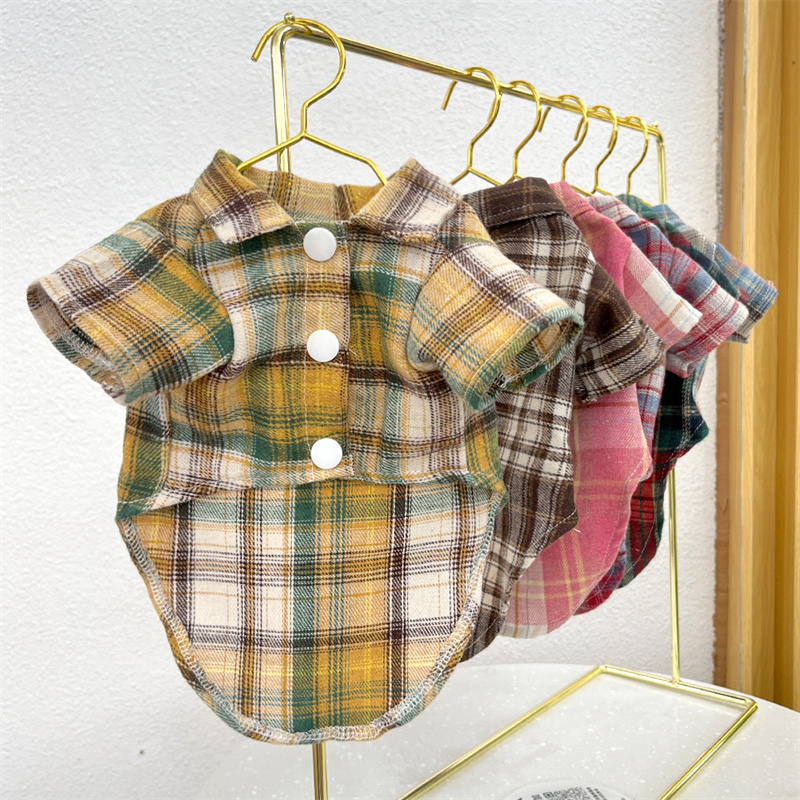 Pet Plaid Clothes T-Shirt Sweater Bottoming Shirt for Small Dog Cat Puppy Grid Adorable Wearing Stylish Cozy Halloween,Christmas Costumes Free shippin