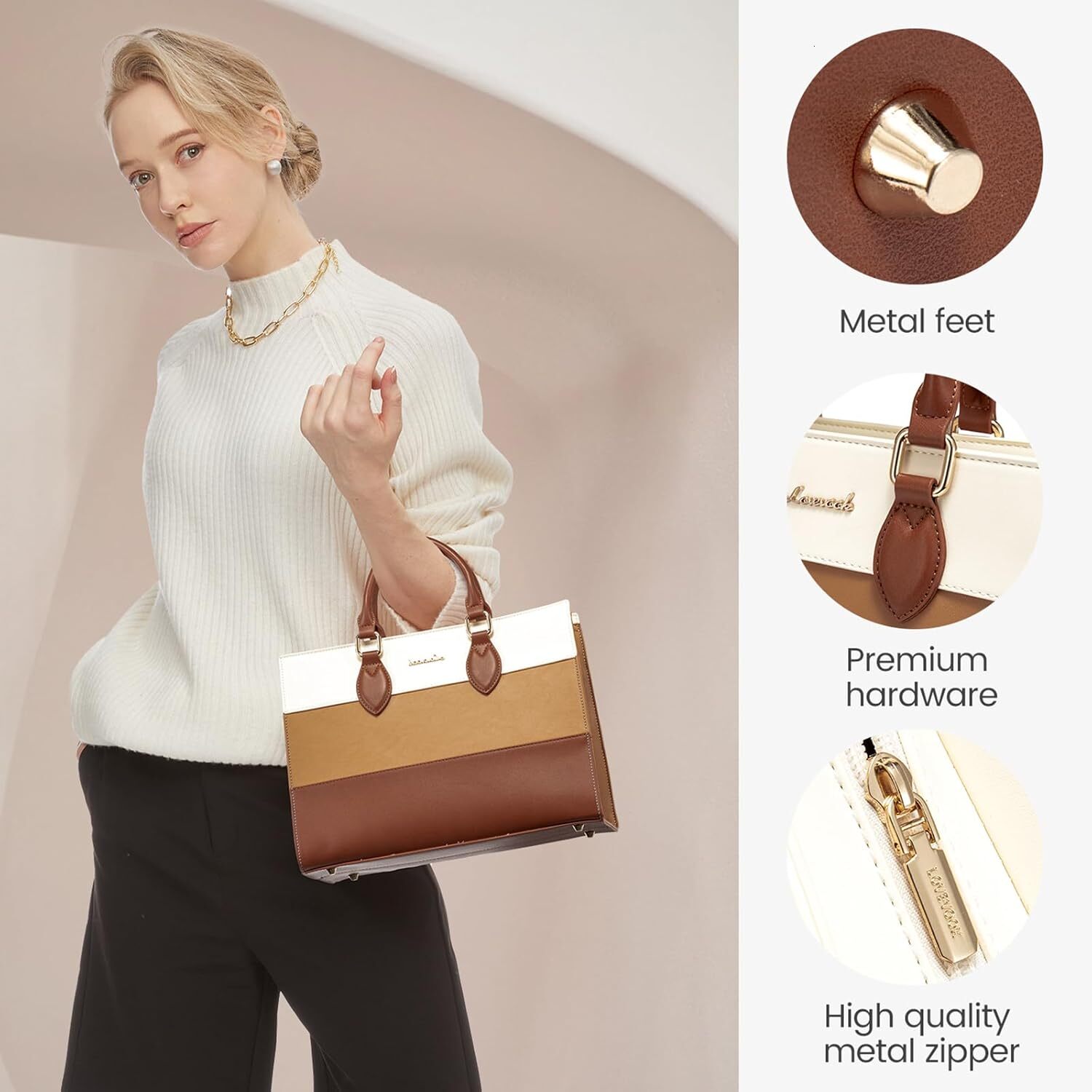 Women's wallet, women's fashionable handbag, PU leather bag, top handle shoulder bag