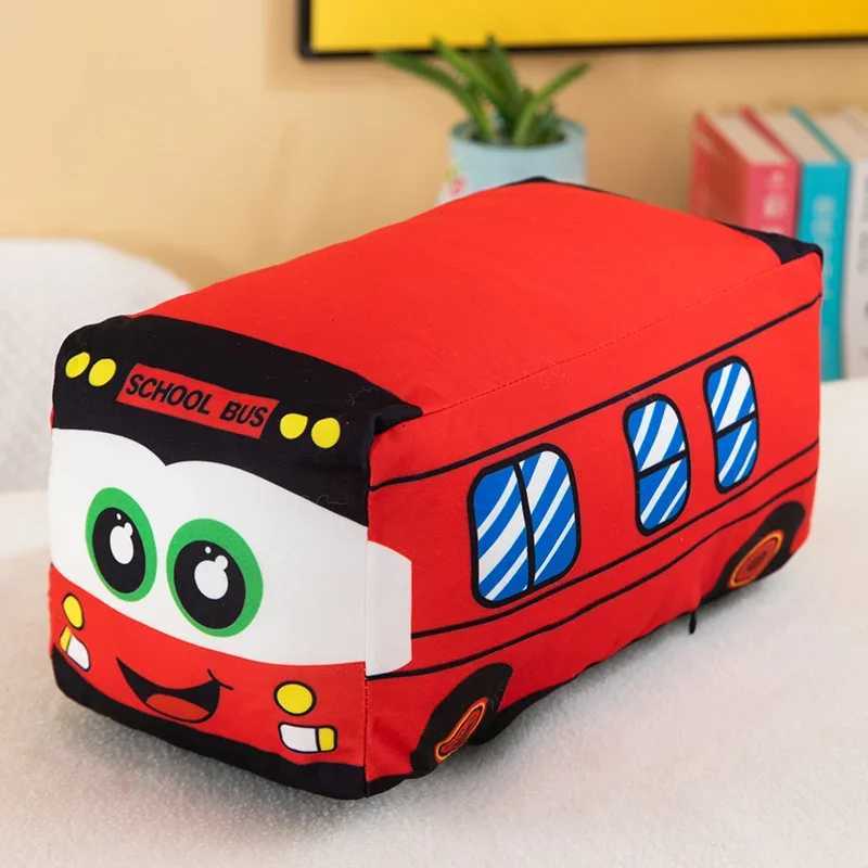Emulational Cute School Bus Plush Toy Pillow Artificial Soft Stuffed Dolls Baby Kids Gift Cute Lovely Stuffed Dolls X241028