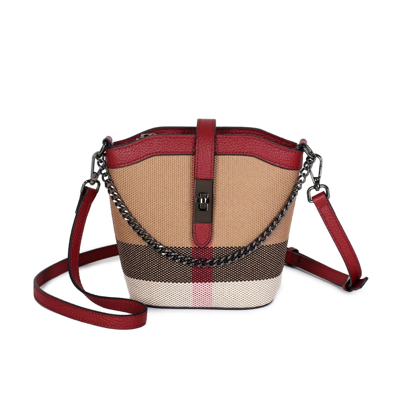New Plaid Shoulder for Women 2023 Simple Brand Designer Crossbody Trends Ladies Canvas Small Bag ddmymoon
