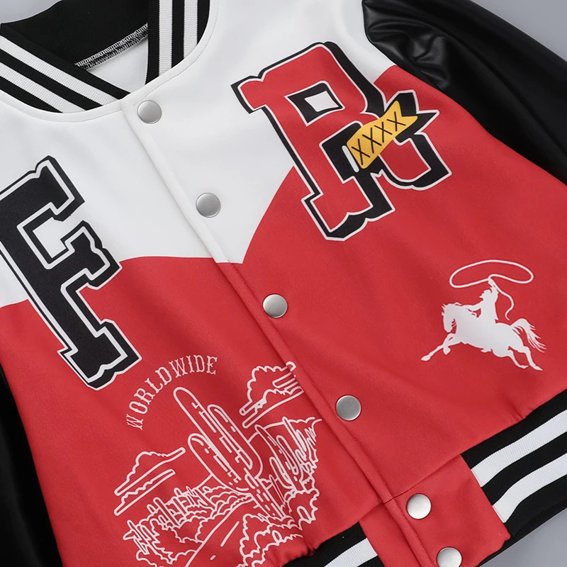 Autumn European American Trend Versatile Slim Fit Cropped Color Blocked Baseball Jacket For Women YJ24354DGO 241029