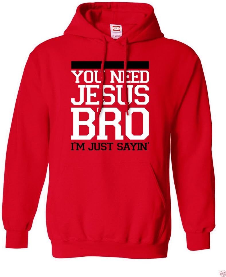 Hoodie for Mens Womens Mens You Need Jesus Bro Graphic Hoodie Graphic Hoodies sweatshirt Pullover Long Sleeve handsome