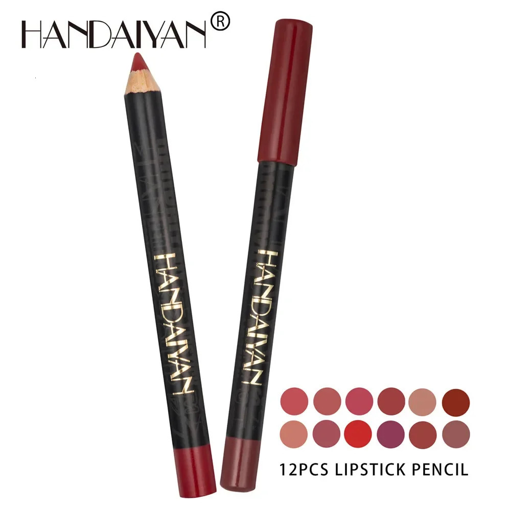 12 Colors Lip Liner Waterproof Matte Lipstick Pencil Contour Lip Makeup Sexy Red Long Lasting Moisturizer Lipliner Cosmetics 241028