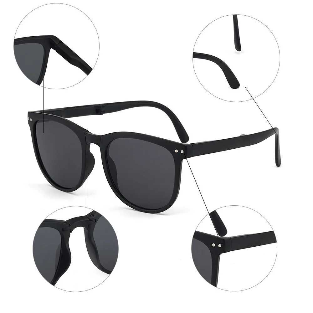 UV400 UV resistant sunglasses for men with convenient oval frames foldable sunglasses for women with polarizing lenses W241028