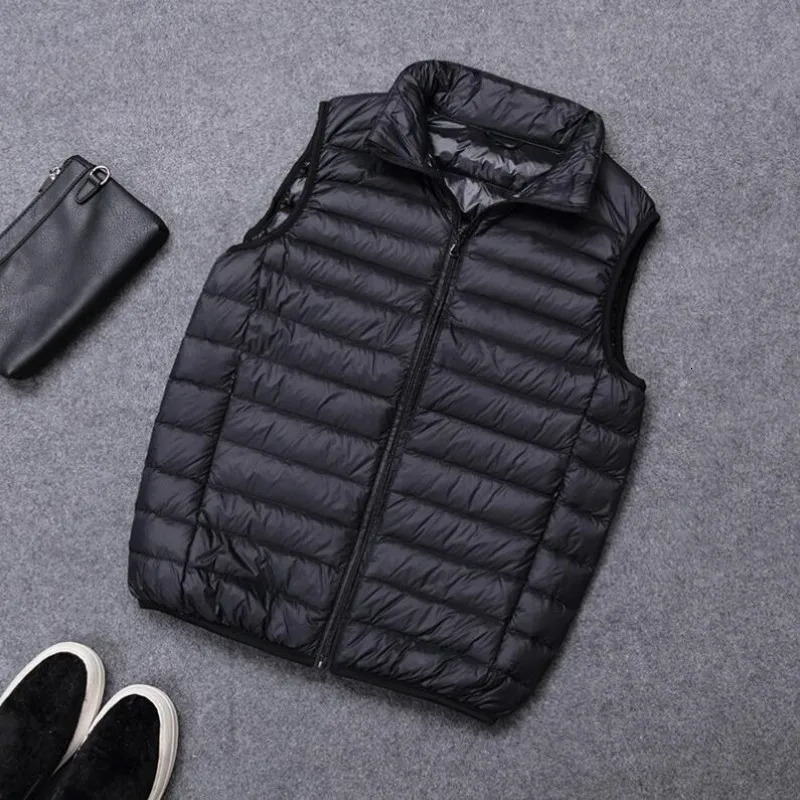 Autumn Winter Men Duck Down Vest 2023 Coat Ultralight Sleeveless Puffer Jacket Ultra Thin Lightweight Waistcoat 241024