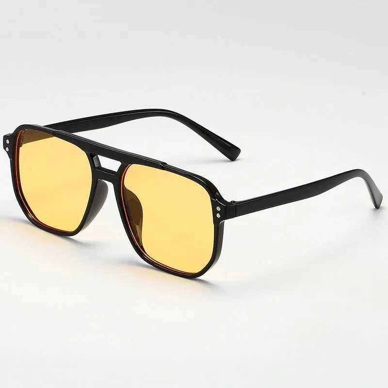 Retro mens large sunglasses mens square sunglasses brand designer unisex sunglasses black lens mens sunglasses UV400 W241028