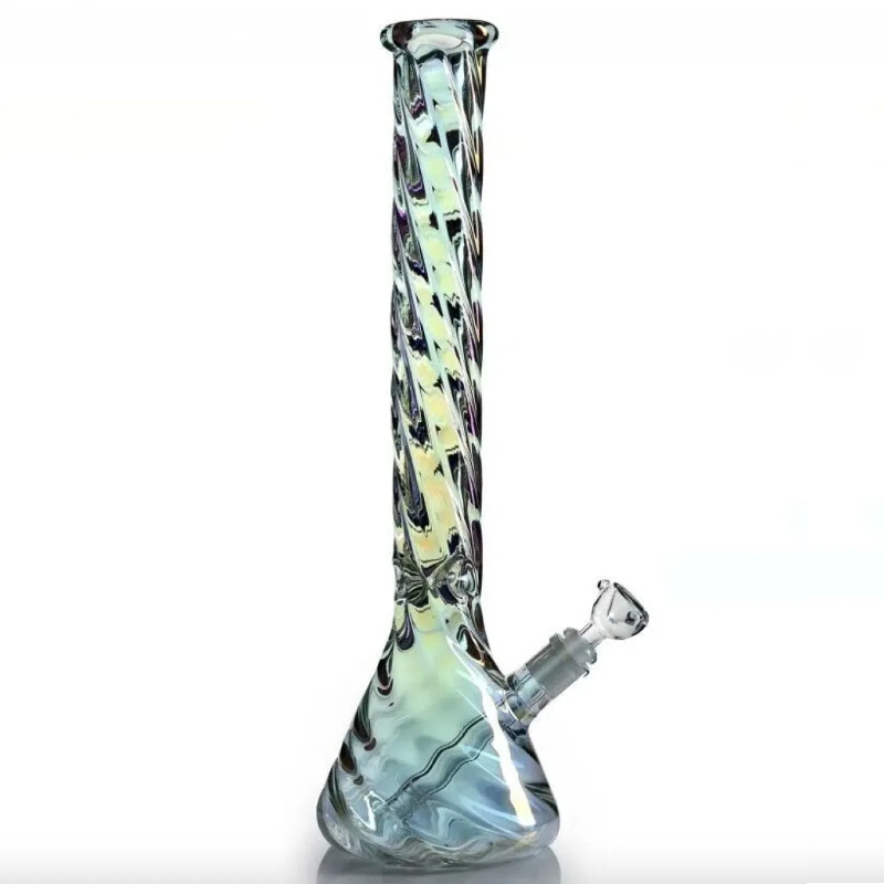 12 Inch Thick Glass Beaker Bong Iridescent Bongs Electroplated Large Smoking Water Pipe With Bowl