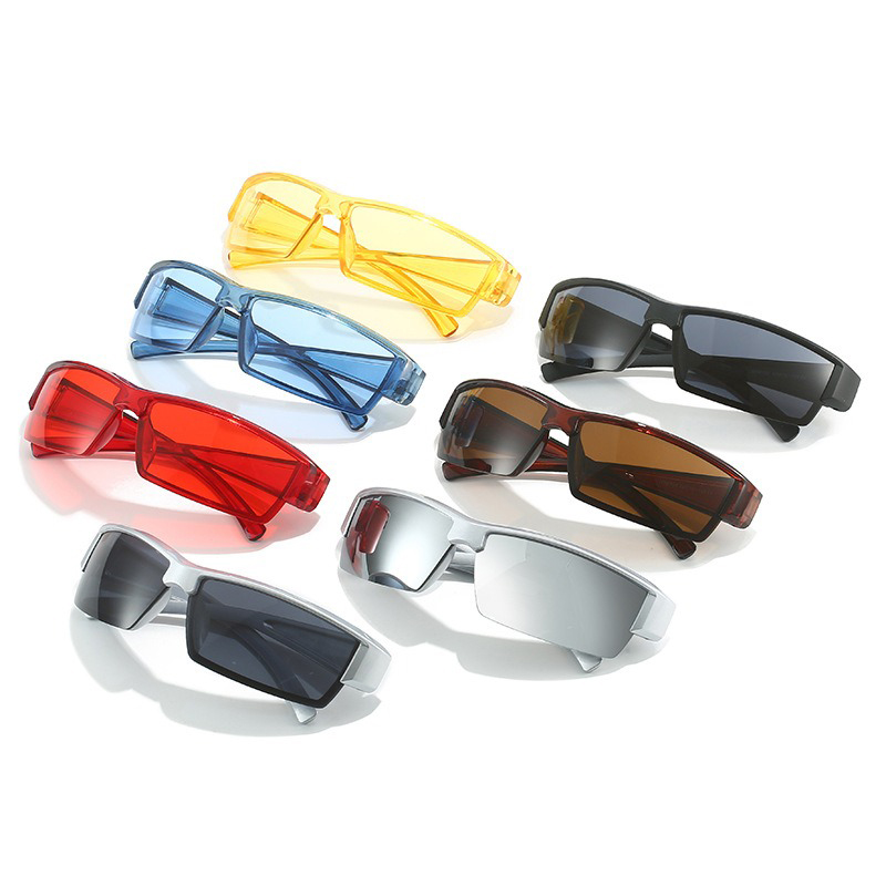 American European Fashion Sports Punk Personalized Retro Box Sunglasses Y2K Spicy Girl Men's and Women's Outdoor Cycling Mirrors