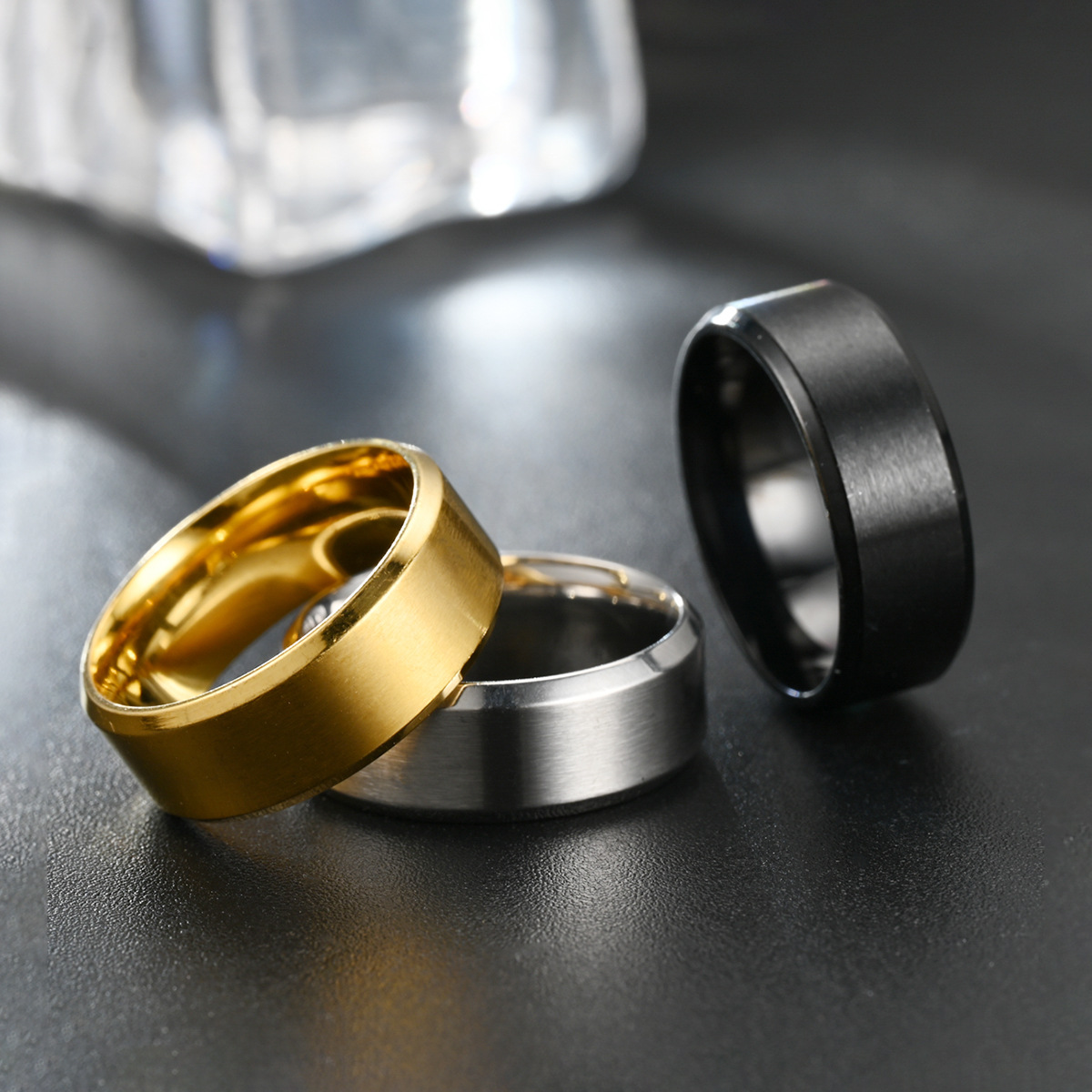 Gold Silver Stainless Steel Band Ring for Men Women Jewelry Titanium Steel Male Feamle Finger Rings Party Jewelry Promotion Gift Wholesale price