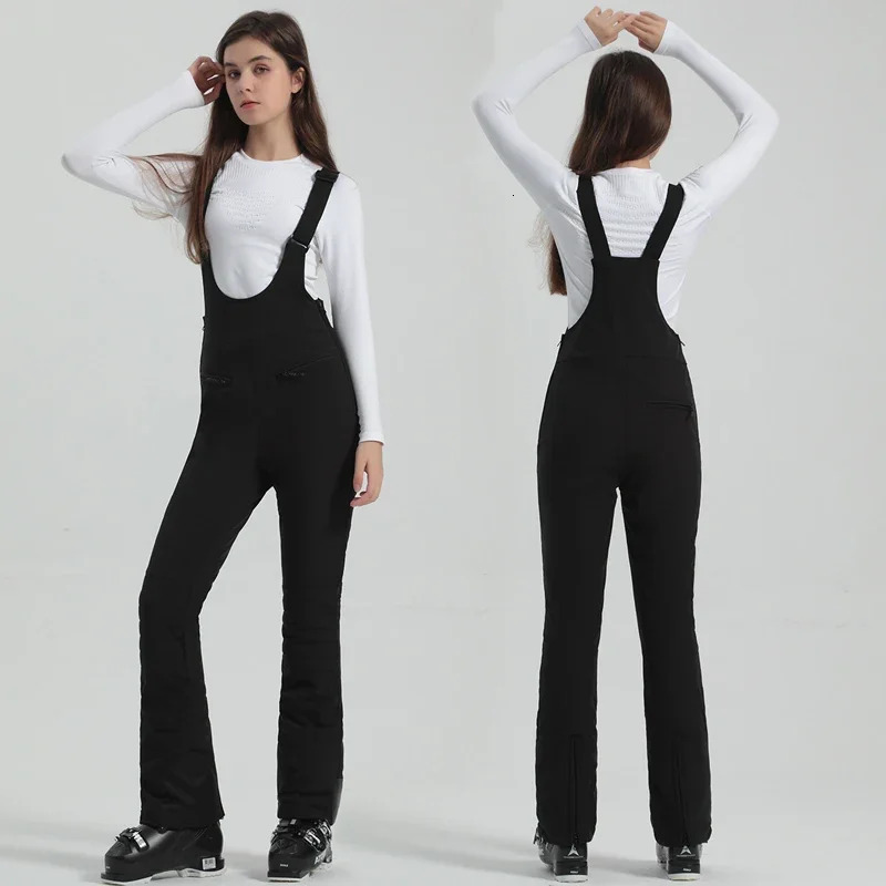 Outdoor Mountain Sport Ski Bib Pants Woman Snowboard Jumpsuit Winter Female Slim Snow Trousers New Windproof Warm Skiing Clothes