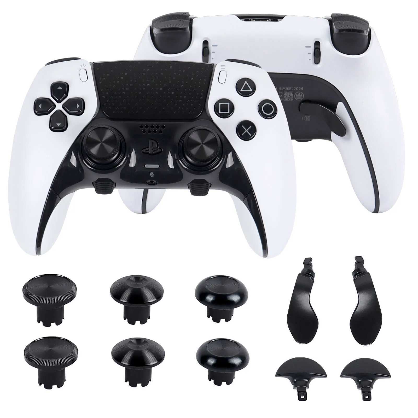 Game Controllers Joysticks Metal Joystick Ca + Trigger Paddles Back Keys for 5 Edge Gamepad Repair Replacement Games Controller Accessories Kit H24102