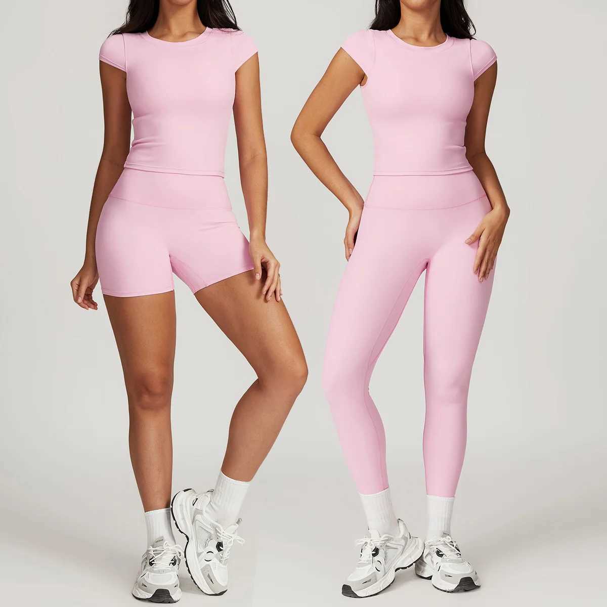 Women's Tracksuits Sets Women Gym Clothes 2 piece Seamless Sports culottes Fitness Workout Sportswear Tennis Skirt Leggings Tank Shorts Suit Y241