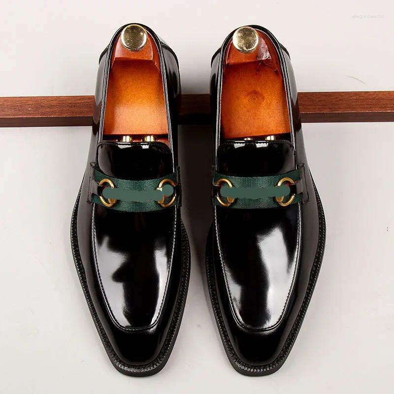 Dress Shoes Spring And Autumn Lacquer Leather Set Foot Business Formal For Men British Style Shiny Easy-to-wear Loaf