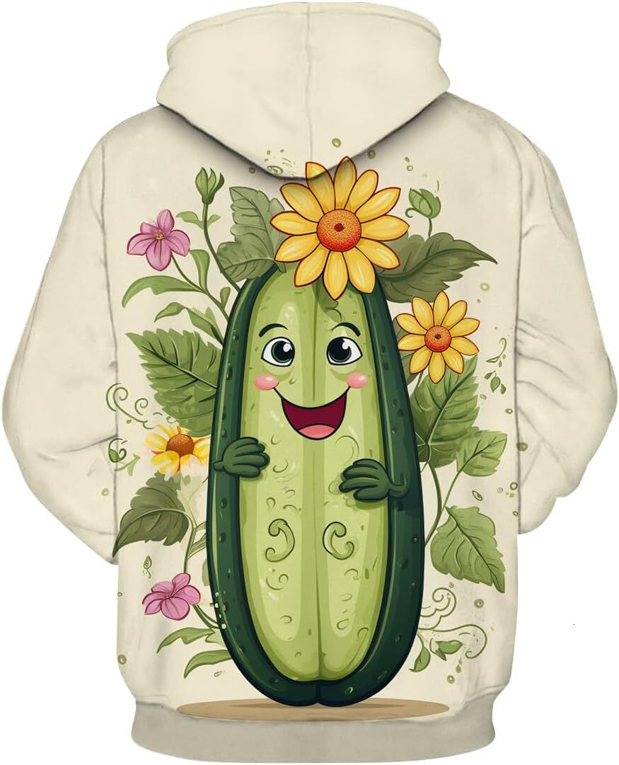 Hoodie for Mens Womens Funny Pickle Sweatshirt Cartoon Pickle Theme Hoodie Graphic Hoodies sweatshirt Pullover Long Sleeve