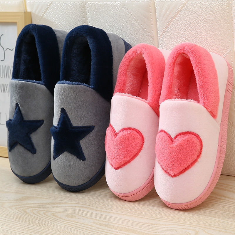 Cotton women's autumn and winter 2024 new couple bag with indoor anti NEW hot slip pink plush slippers Free Shipping