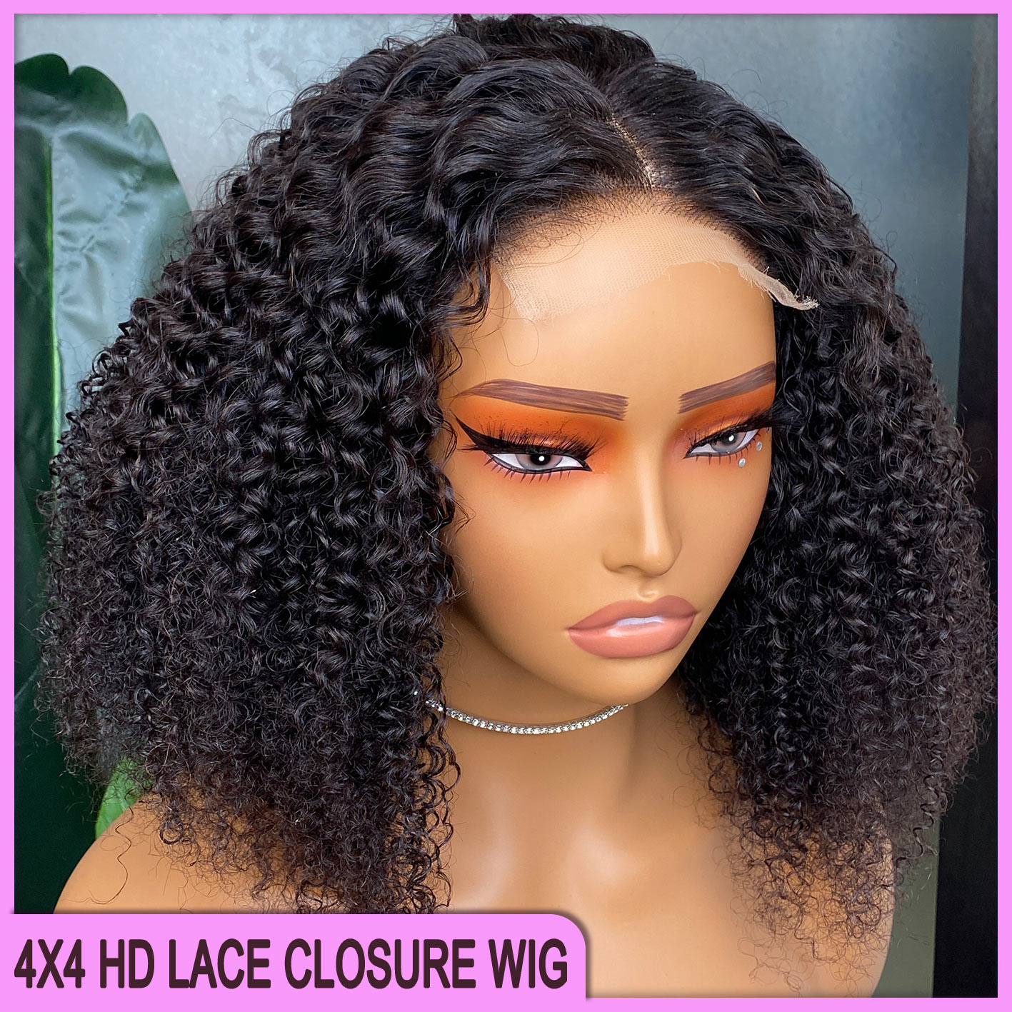 100% Virgin Remy Human Hair Kinky Curly 4x4 HD Full Lace Closure Wig Malaysian Peruvian Brazilian Thick Hair