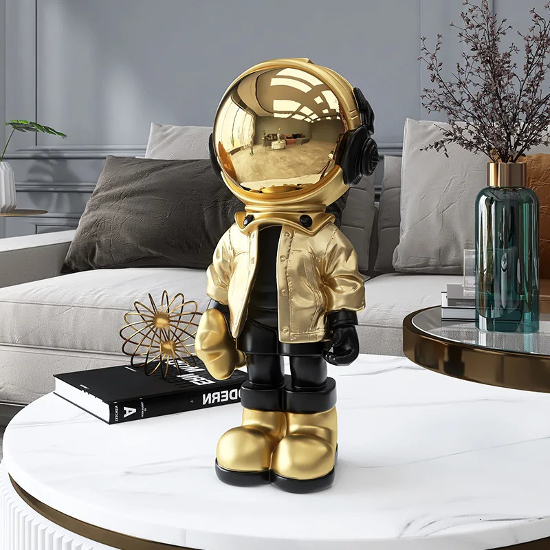 Resin Sculpture Table Decoration Electroplating Painting Astronaut Statue Room Decoration Home Decoration Sculpture Art Digital 241028
