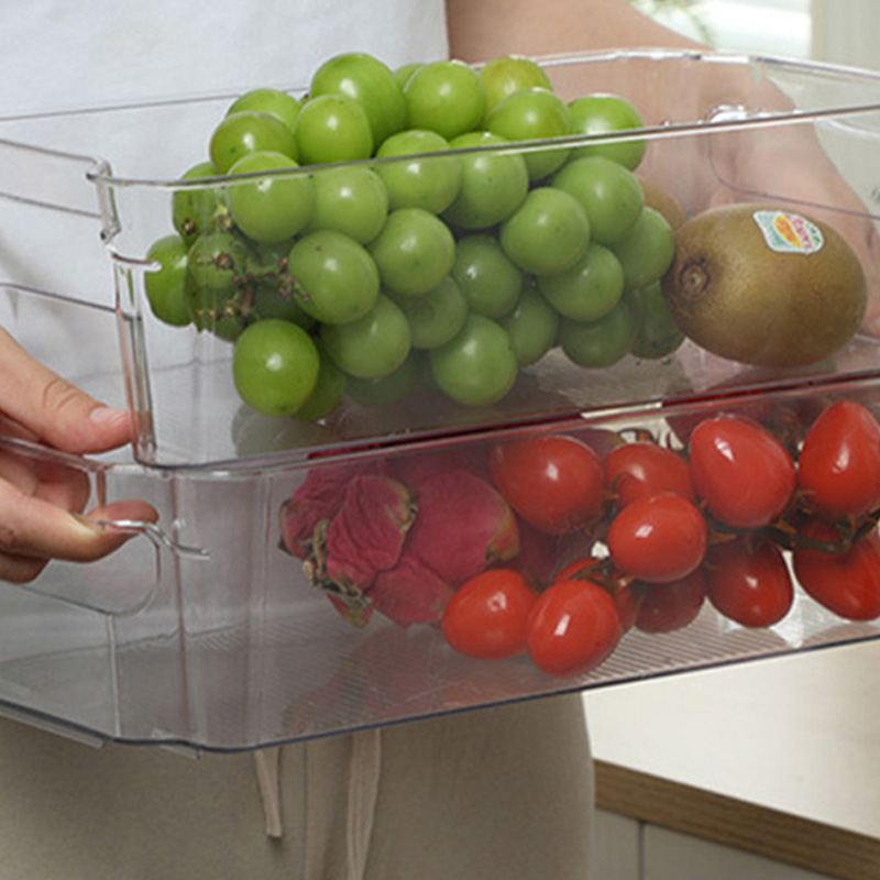 Kitchenware Transparent Pull-Out Organiser Fridge Fruit & Vegetable Compartment Fresh Box Customised Food Storage Boxes