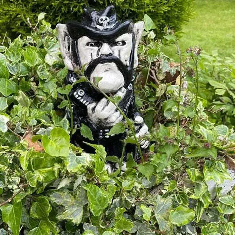 Figurine Lemmy Object Decorative Rock Icon Statue Lemprechaun Rein Craft Sculpture Cowboy Finger Dwarf Garden Ornament Home Yard Lawn Gnome Decoration