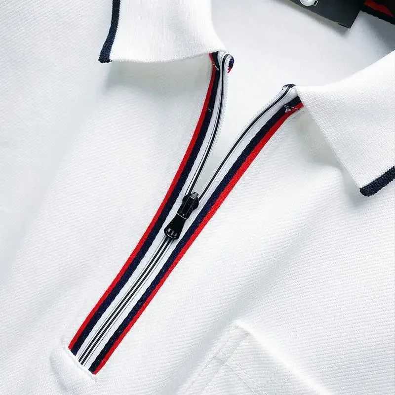 Man Sweatshirt Winter Polo T Shirt for Men White High Quality Pullovers Full Sleeve Elegant Korean Luxury Tops Long ElasticityX241028