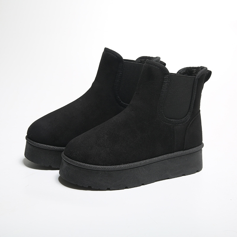 new designer womens rain snow fur fluffy winter boots for women elastic work shoes platform martin boot mens booties 36-41