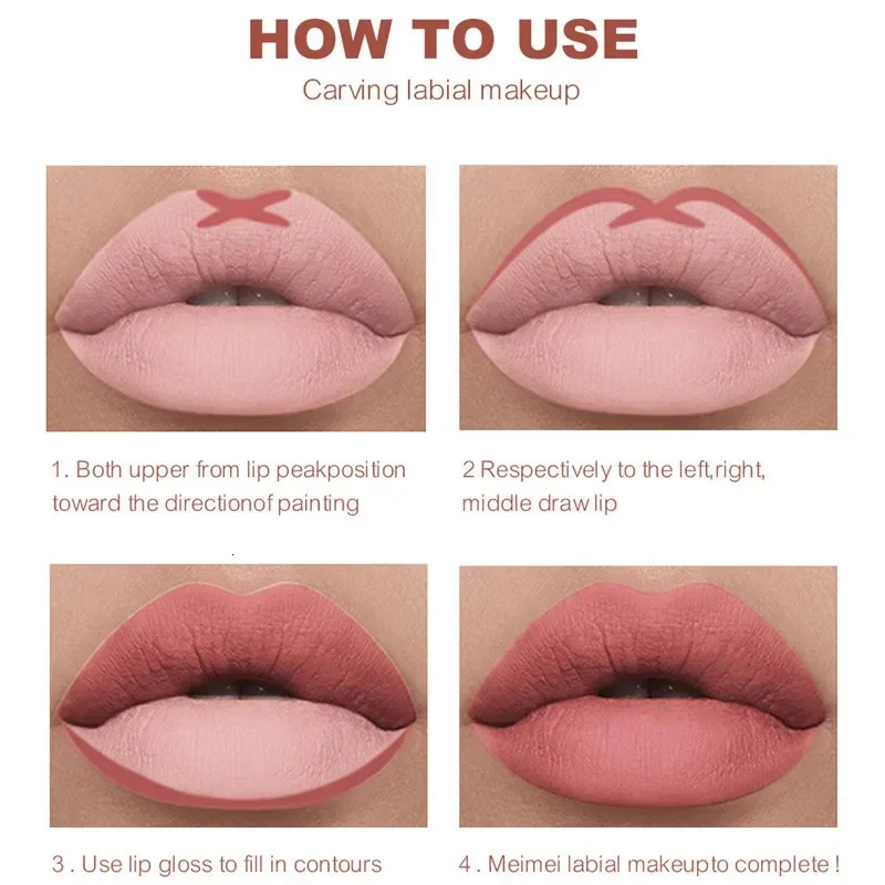 Lip Liner Pen Waterproof Matte 12 Color Outline Lip Shape Lip Plumper Lipstick Pencil Lasting Non-fading Velvet Lip-Liner Makeup 241028