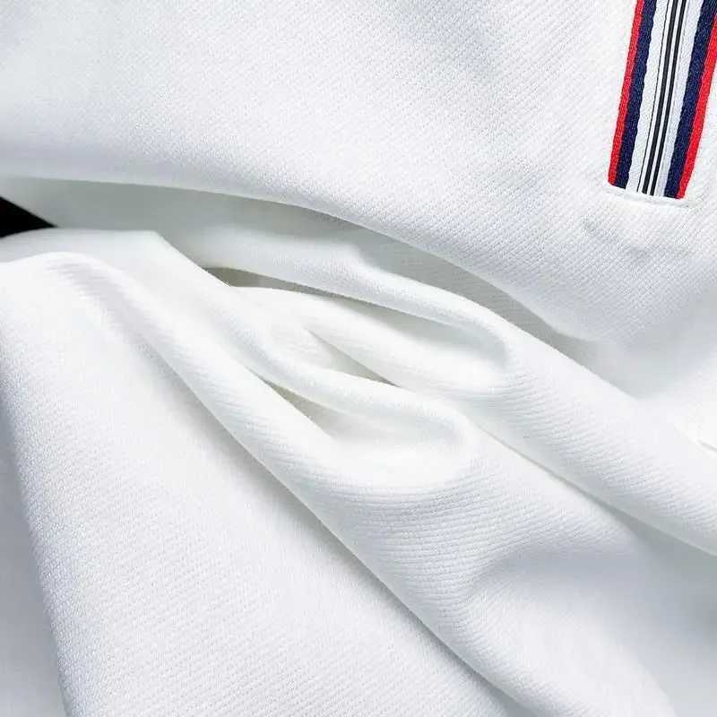 Man Sweatshirt Winter Polo T Shirt for Men White High Quality Pullovers Full Sleeve Elegant Korean Luxury Tops Long ElasticityX241028