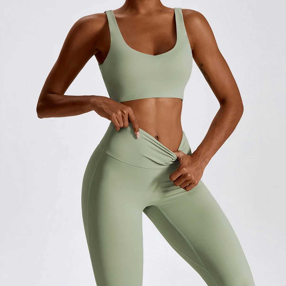 Women's Tracksuits Suit 2 Piece Womens Gym Tracksuits Sportswear Fitness Leggings Long Slve Sports Bra Running Quick Dry Female Sexy Tops Y241029