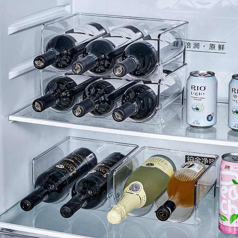 Multi-functional wine rack Multi-specification high transparent material storage rack Free stacking PET thickening shelf