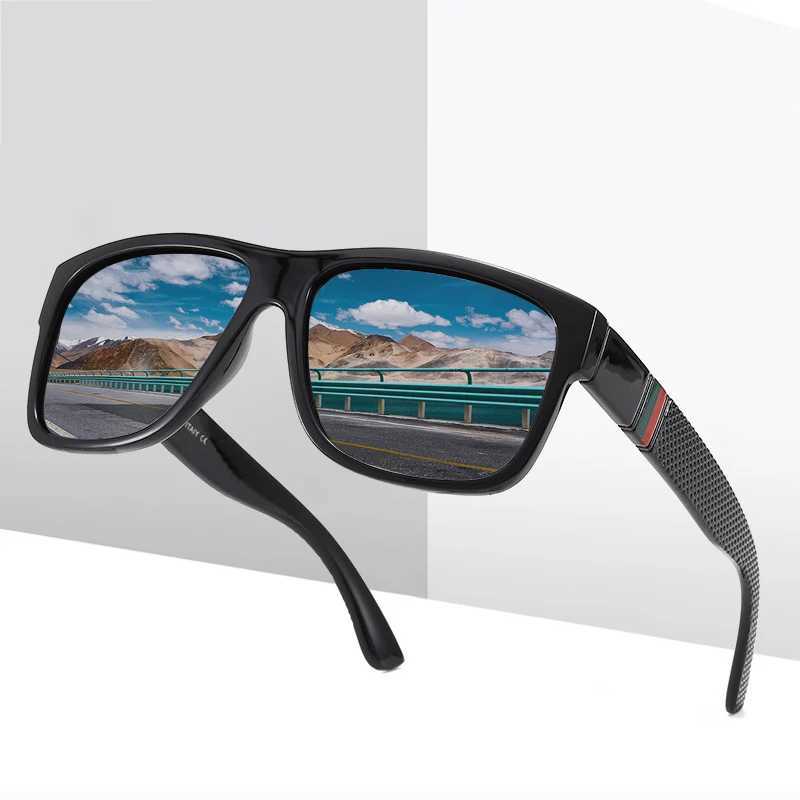 Fashion Square Polarized Sunglasses Mens Retro Plastic Mens Sunglasses Womens Fashion Black Sports Shadow UV400 W241028