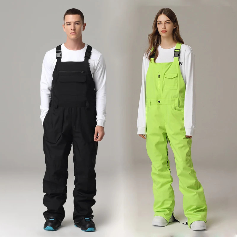Snow Jumpsuit Men Women Ski Bib Overalls Winter Outdoor Sports Windproof Waterproof Skiing Snowboard Pants