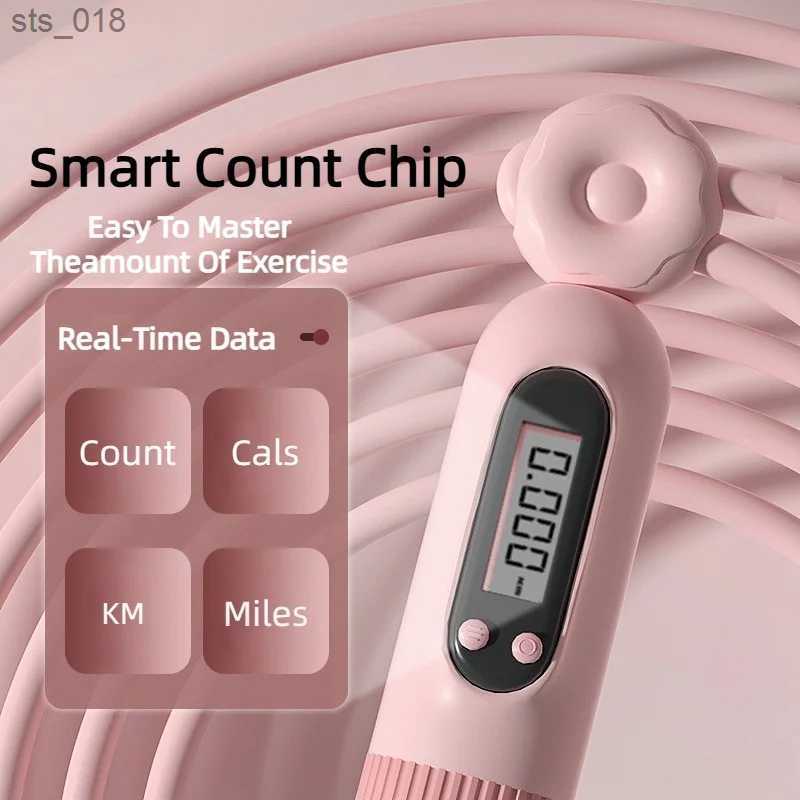 Accessories Jump rope intelligent fitness exercise and weight loss counting with adjustable counter to skip calories Steel Traini home H241104 V1H3