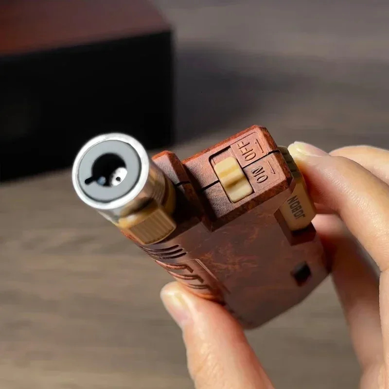 JOBON Metal Outdoor Windproof Butane Gas Unfilled Cigar Lighter With Retractable Rod Ignition Sparkg Gun Kitchen Camping Men's Tool W260202