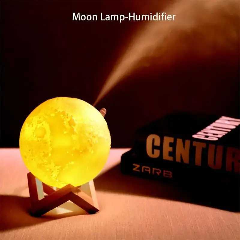 USB Moon Light Humidifier with Touch Control and Water Reproduction -13cm Diameter Night Light Y241104