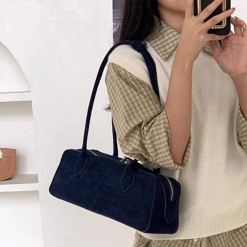 Totes Women's Original Bag Bowg Tote Shell Underarm Autumn Frosted Suede Cowhide Chamois Leather Briefcase 2024 af17