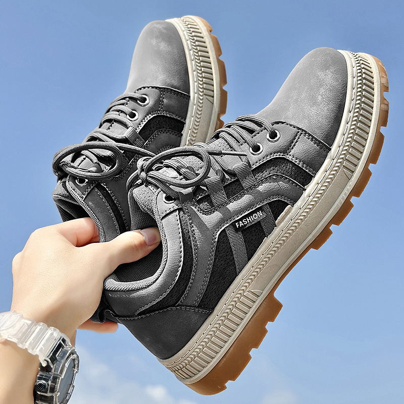 High end men's shoes autumn and winter leather shoes men's retro British casual shoes