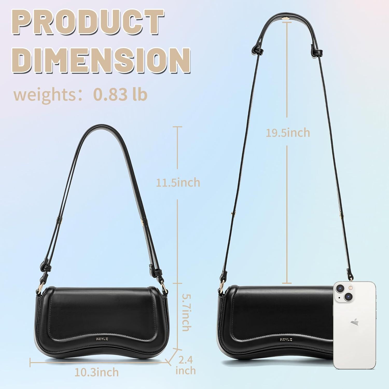Ladies' small shoulder fashionable crossbody bag, wallet, waterproof leather handbag, designer bag