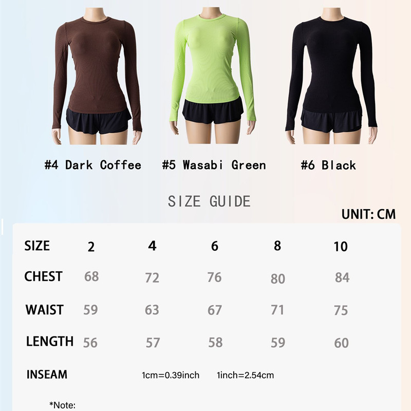 2025--Womens Yoga Hold Tight Shirts Long Sleeve Shirt Solid Color Sports Fitness Women Round Neck Top Jogging Sportswear Breathable