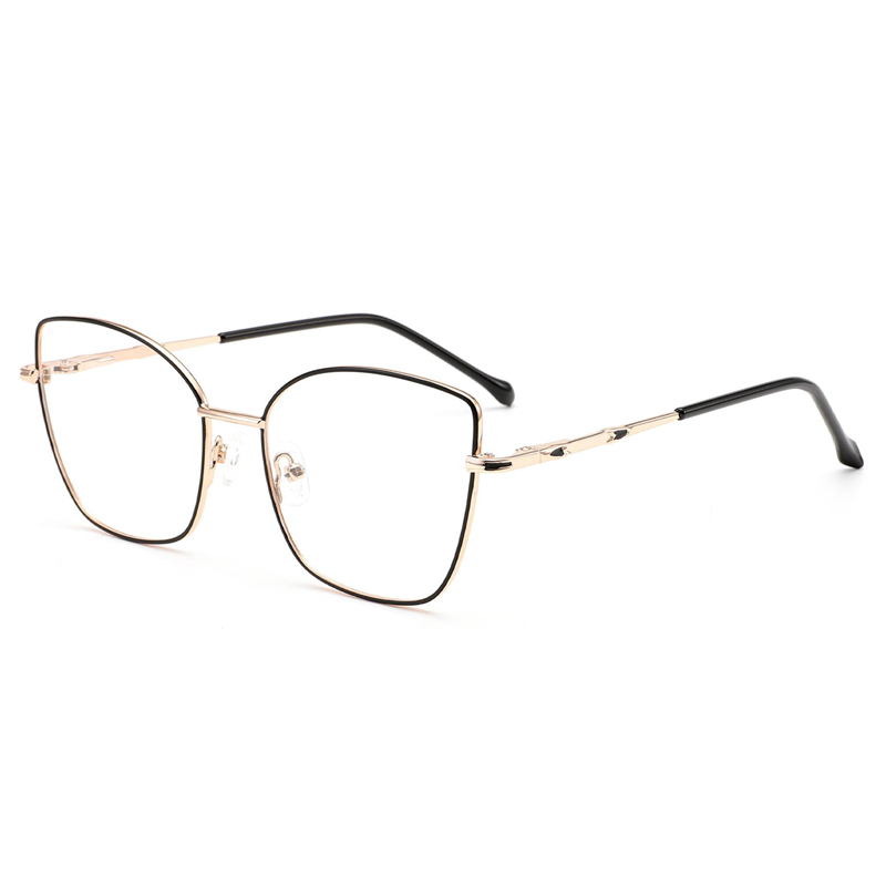 New metal eyeglasses frames fashion anti-blue light flat glasses retro cross-border eyeglasses frames female variegated eye wholesale