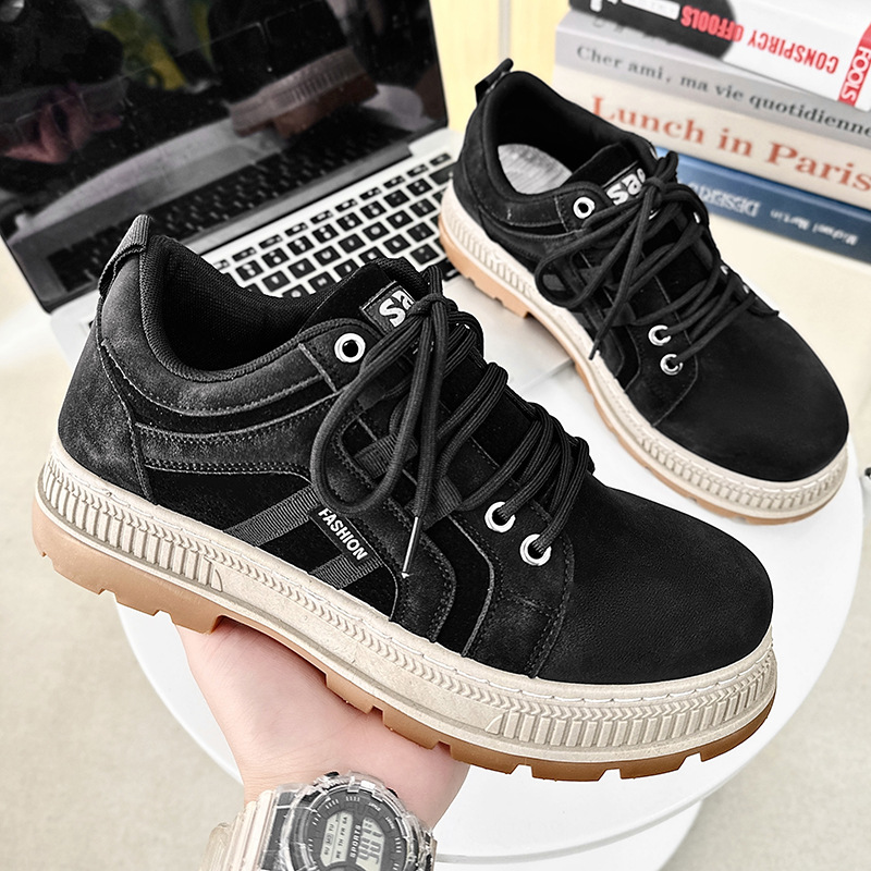 High end men's shoes autumn and winter leather shoes men's retro British casual shoes