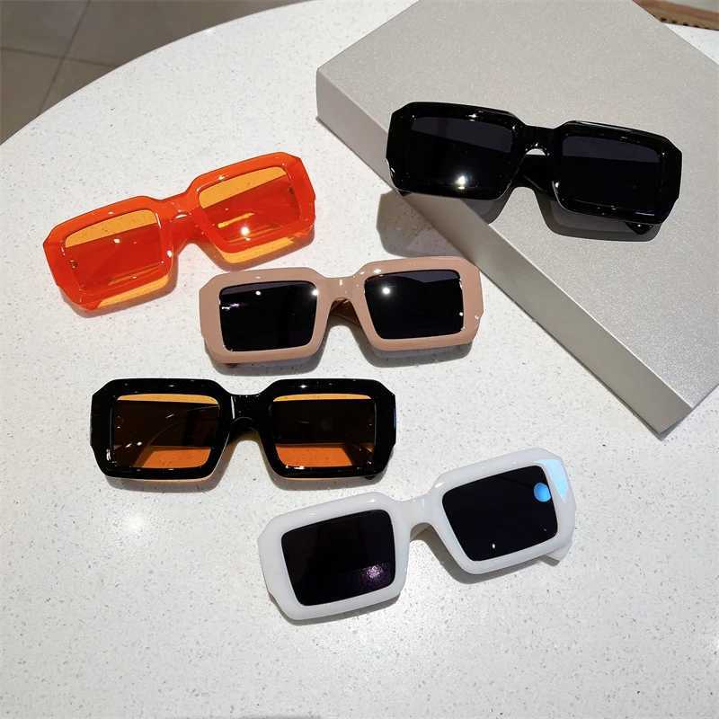 KAMMPT Vintage Rectangle Sunglasses Fashion Square Candy Color Shades Eyewear Trendy Retro Women Brand Design UV400 Sun GlassesX241213