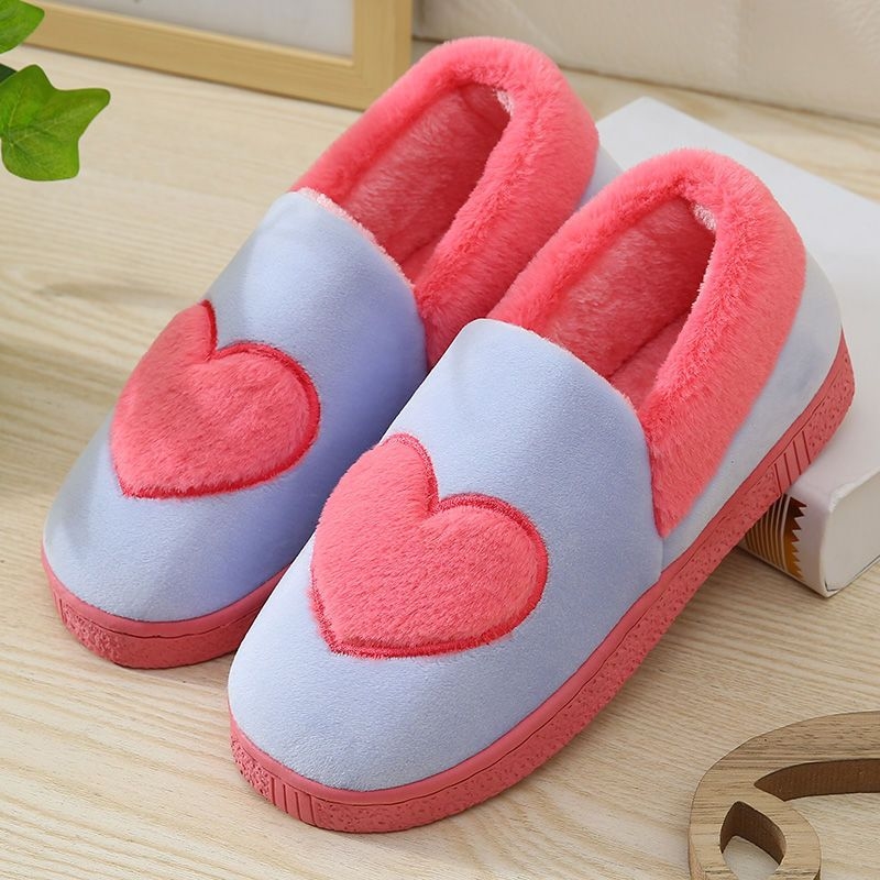 Cotton women's autumn and winter 2024 new couple bag with indoor anti NEW hot slip pink plush slippers Free Shipping