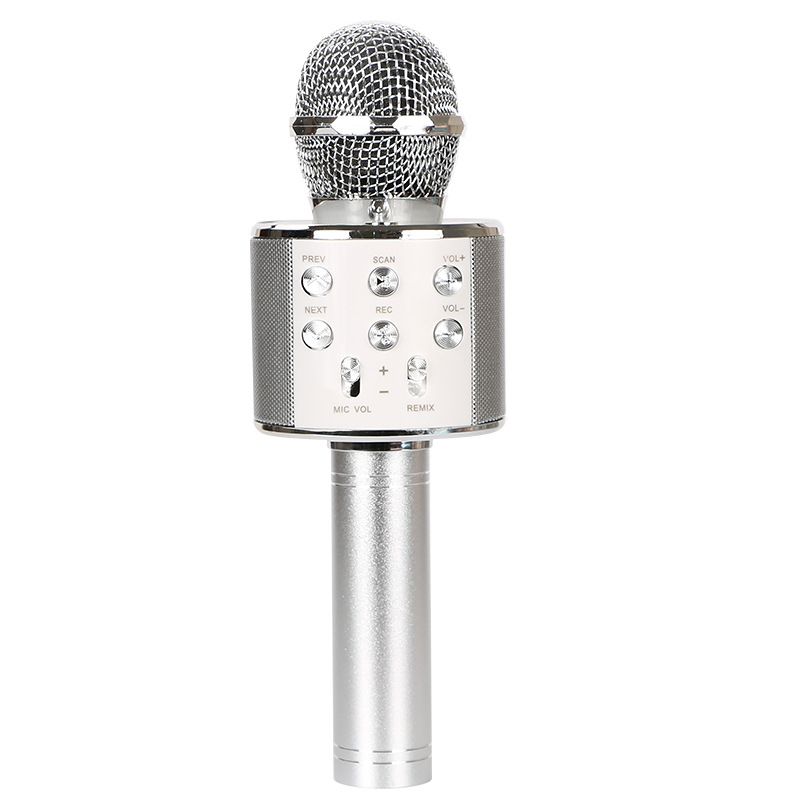 Handheld Bluetooth Microphone with Built-In Speaker for Mobile Devices - Wireless Singing & Recording Tool