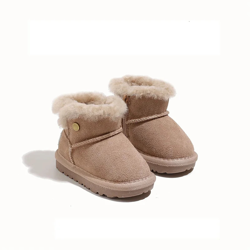 Winter Baby Snow Boots Leather Warm Plush Infant Shoes Soft Sole Fashion Toddler Boys Girls Boots 16-25 241028
