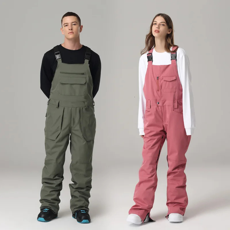 Snow Jumpsuit Men Women Ski Bib Overalls Winter Outdoor Sports Windproof Waterproof Skiing Snowboard Pants