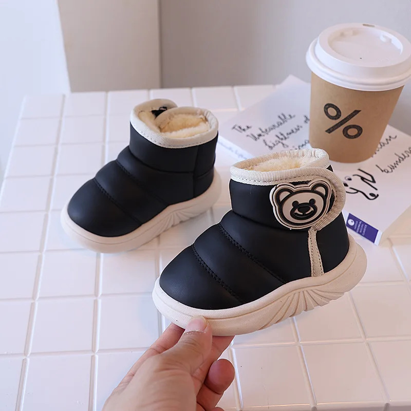 Winter Baby Girl Shoes Cartoon Warm Kid Snow Boots Non-slip Outdoor Infant Baby Boys Ankle Boots 241028