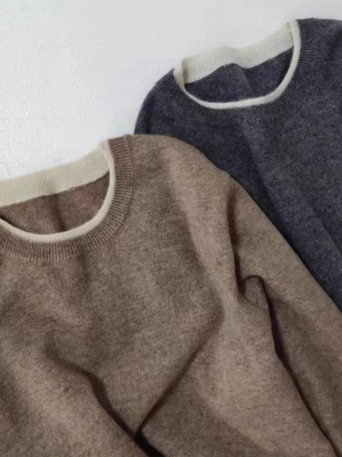 Round neck pure cashmere sweater womens autumn and winter pullover loose large size wool bottom knit 241028 - view 3