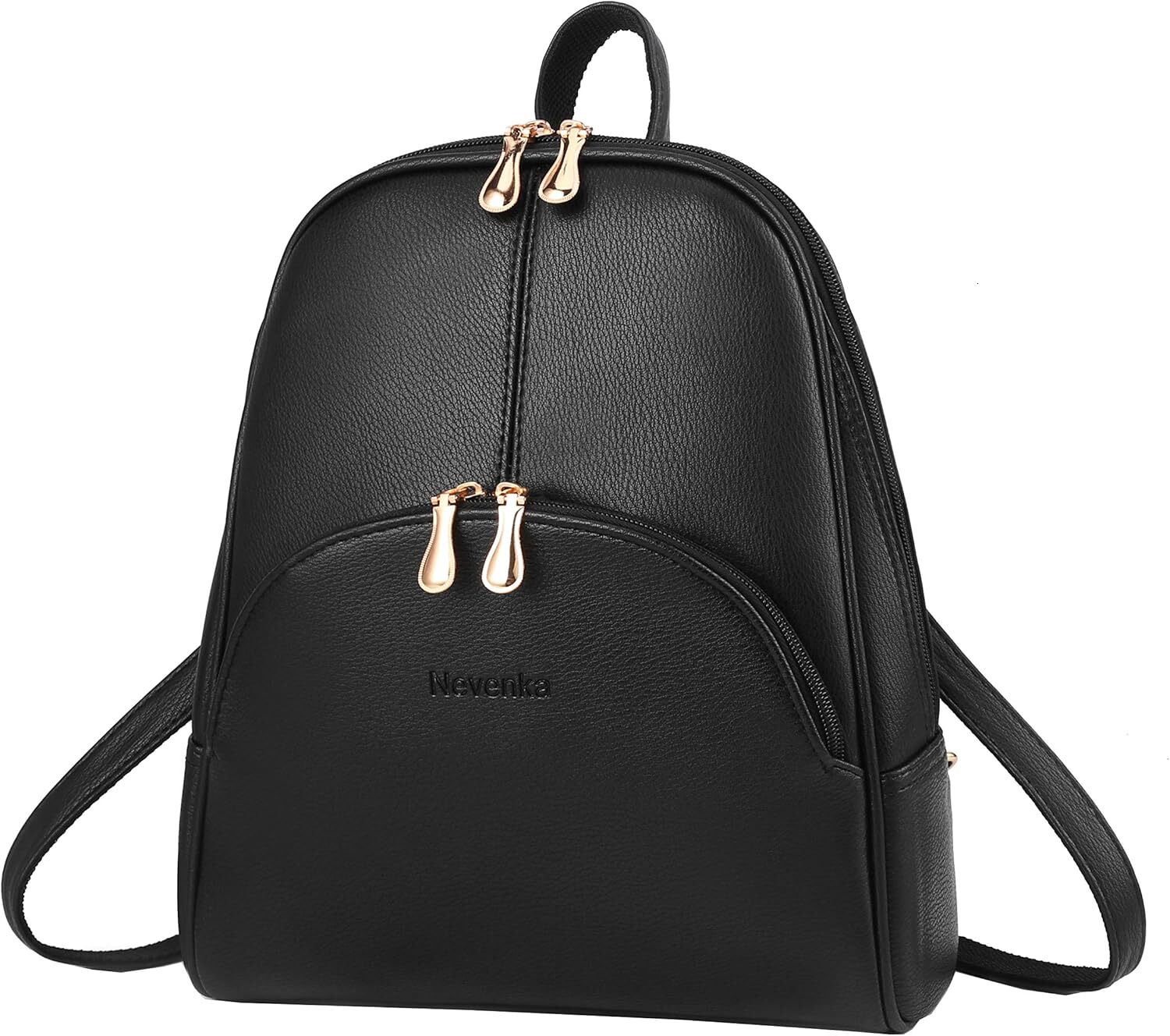 Ladies' backpack wallet, casual bag, PU leather zipper closure, adjustable shoulder strap