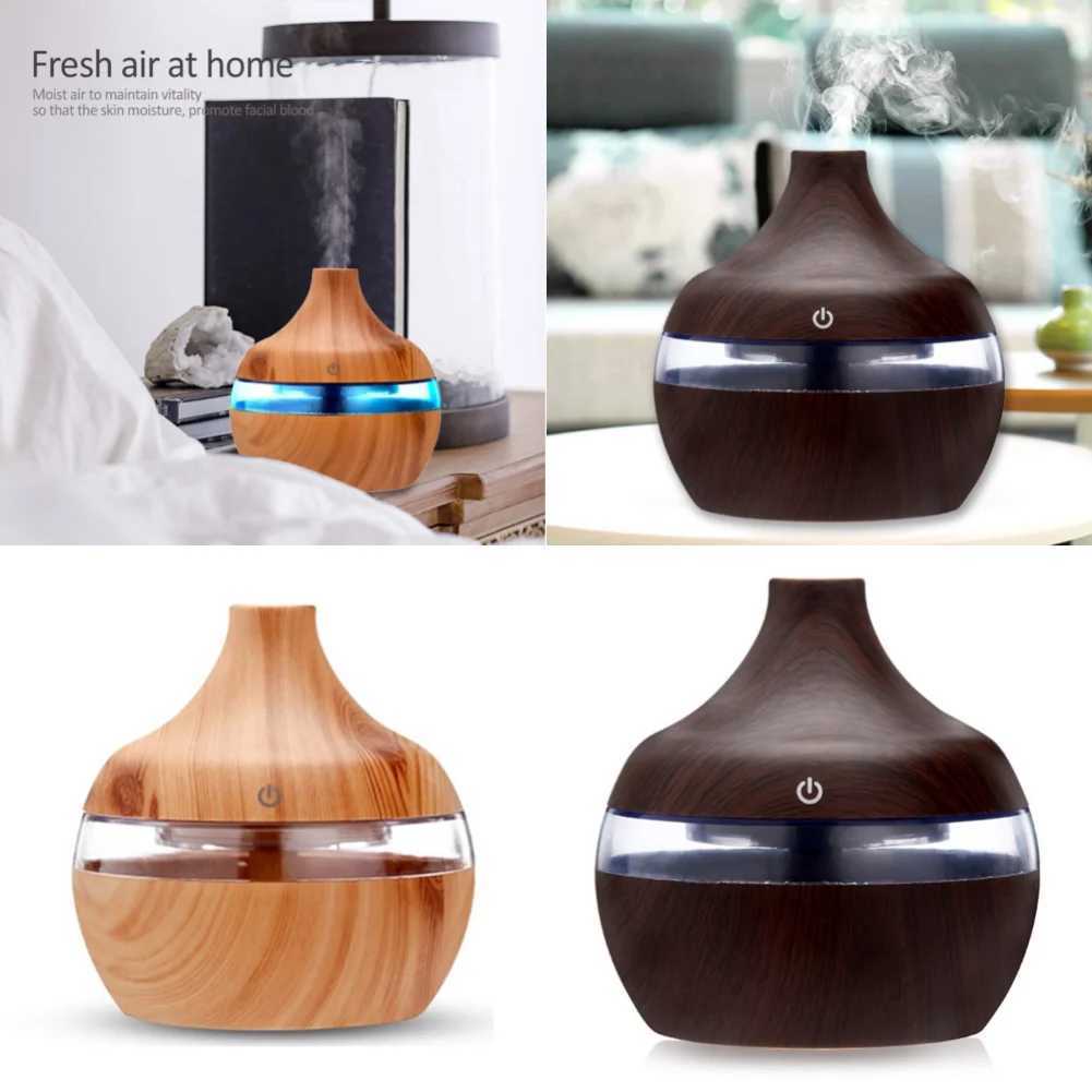 300mL USB air humidifier with wood grain Ara essential oil diffuser suitable for desktop mist manufacturing machines and small air conditioners Y24110